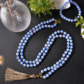 Collier Mala en Agate Blue Lace + Bracelet Offert
